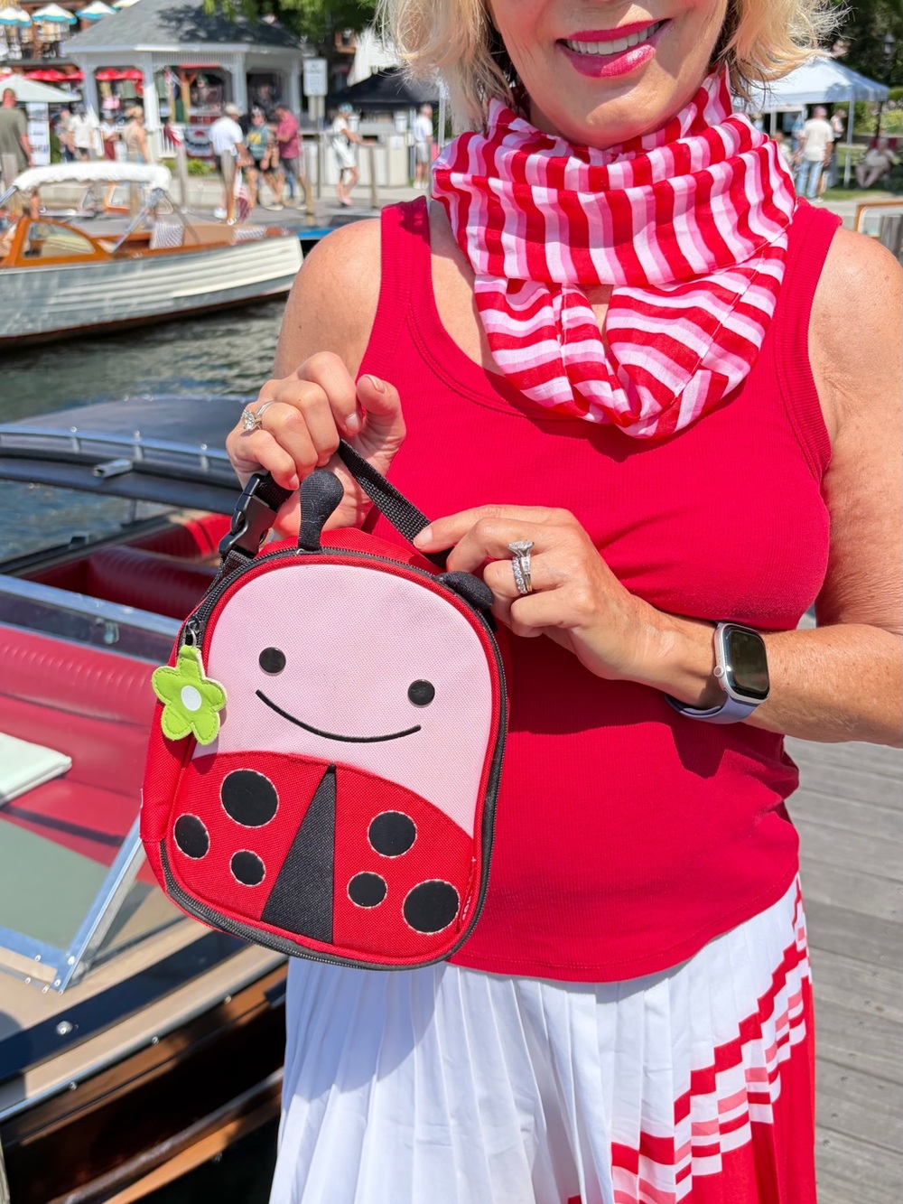 Skip Hop Kids Ladybug Lunch Bag in Pink and Red